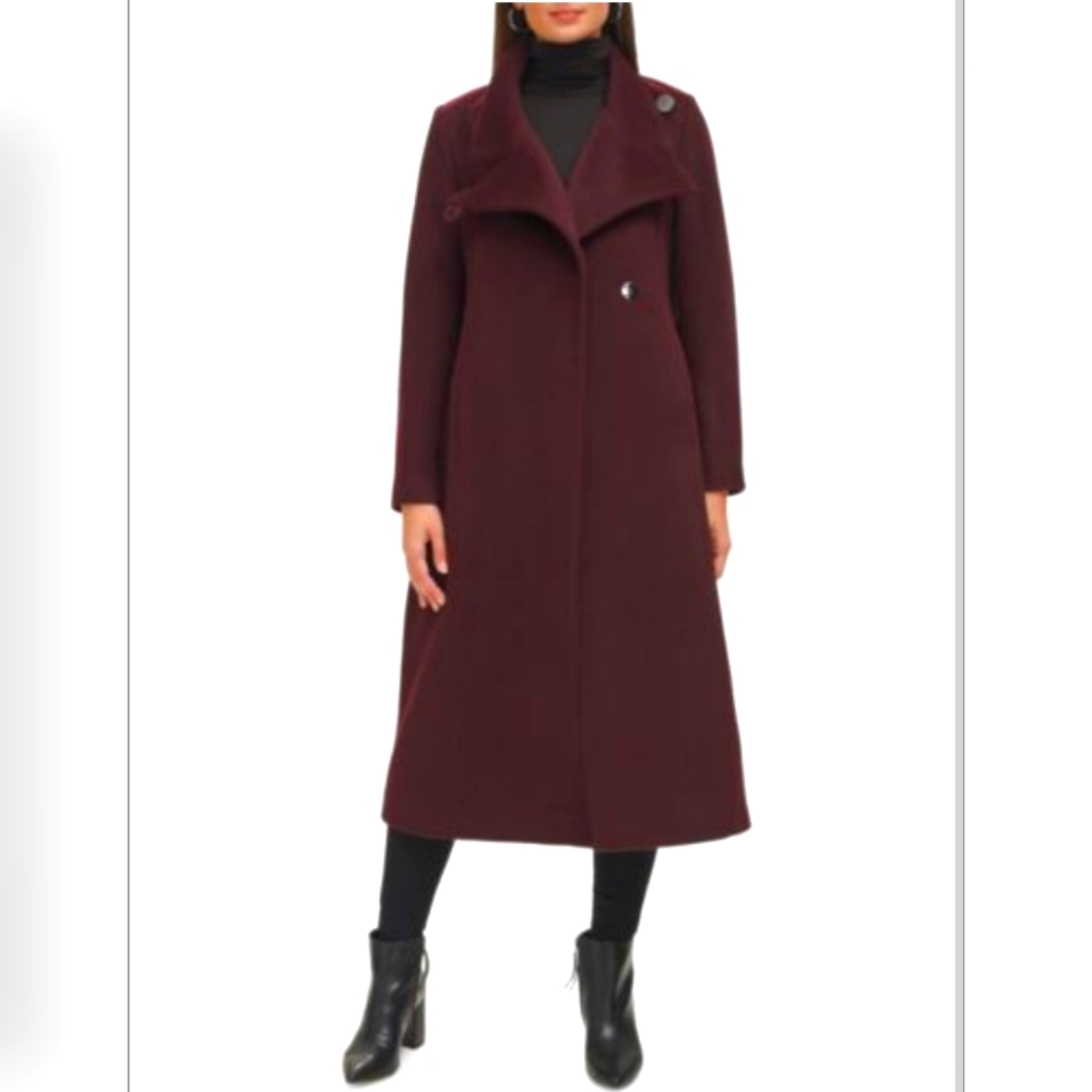 Kenneth Cole Belted Wool Wrap Coat